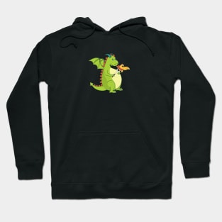 Green dragon with grilled sausage Hoodie